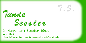 tunde sessler business card